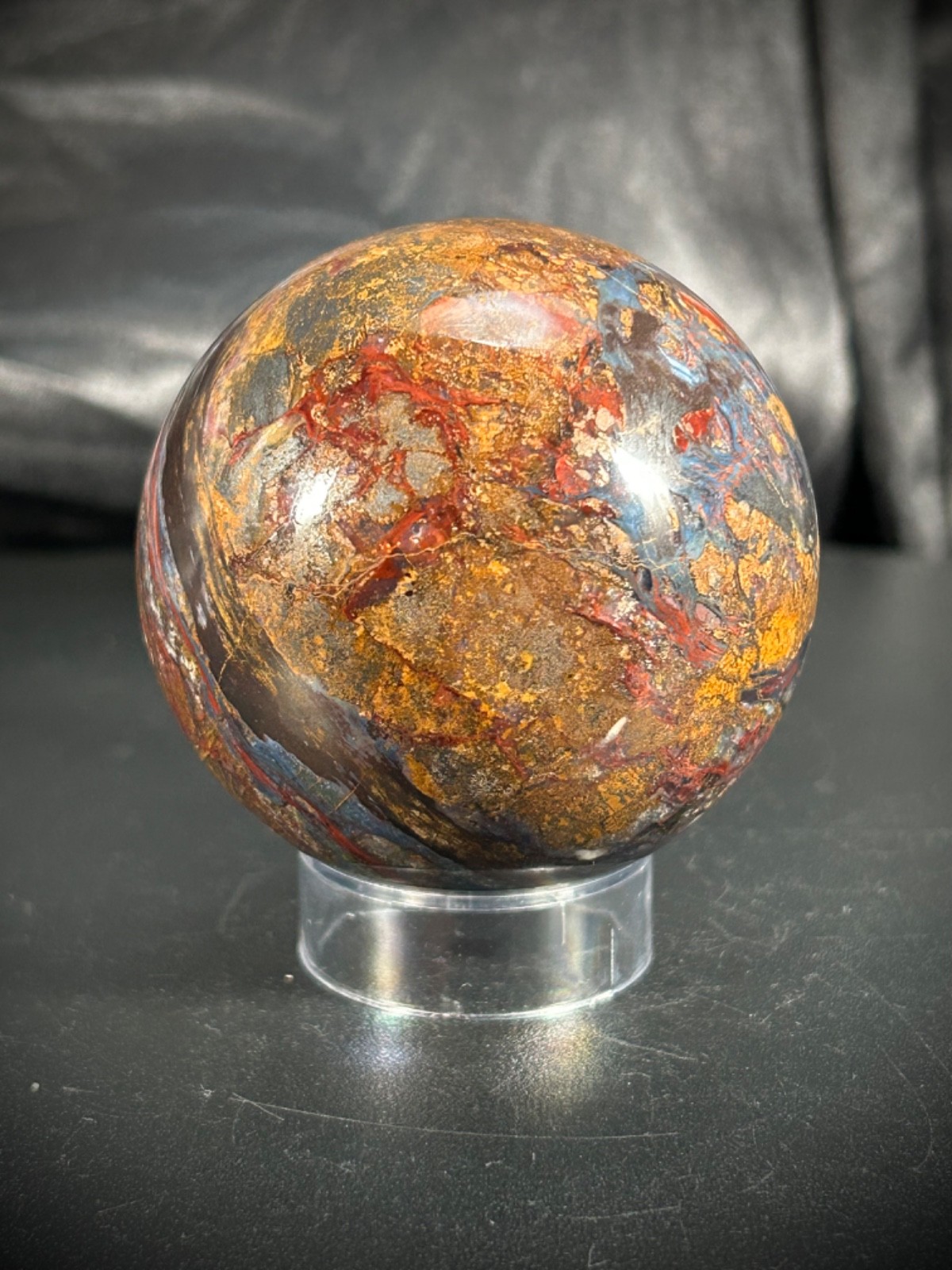 2.3″ Pietersite Sphere On Acryic Stand 10.2oz (290 grams)