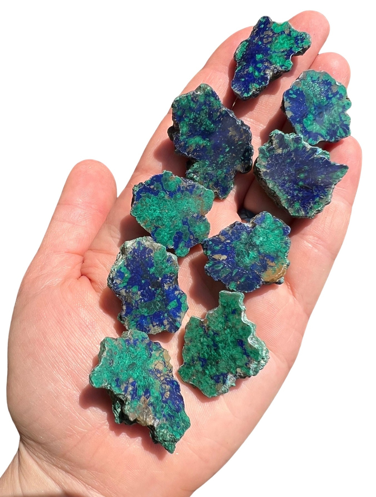 Azurite Malachite Slice Grade AAA Natural Azurite Poteryaevskoe Mine, Siberia