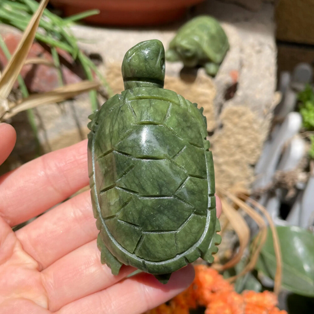 1PCS Natural Crystal Quartz Jade Turtle Carved Mineral Specimen Heling Random