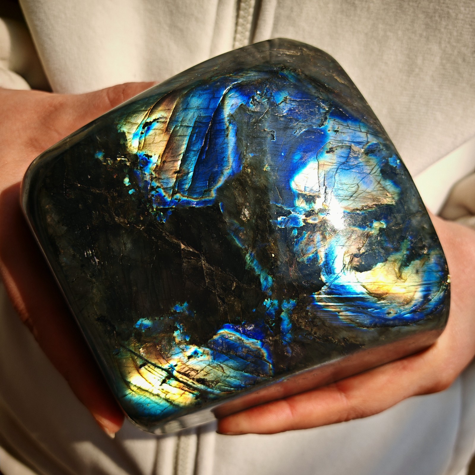 4.95LB Natural Labradorite Mineral Quartz Crystal Mineral Reiki healing
