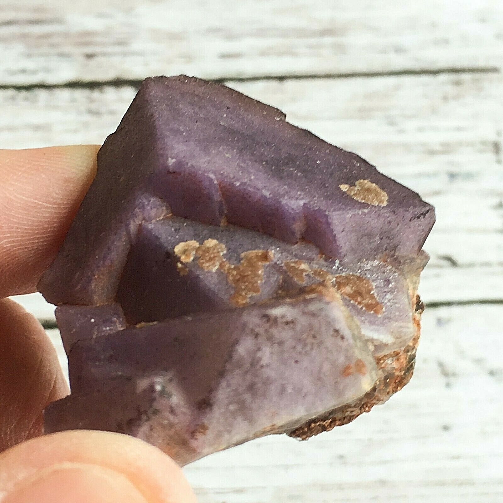 Deep Purple Fluorite Crystal Cluster: 1.95″ Long; 2.0 oz (58 g); Mineral Rough