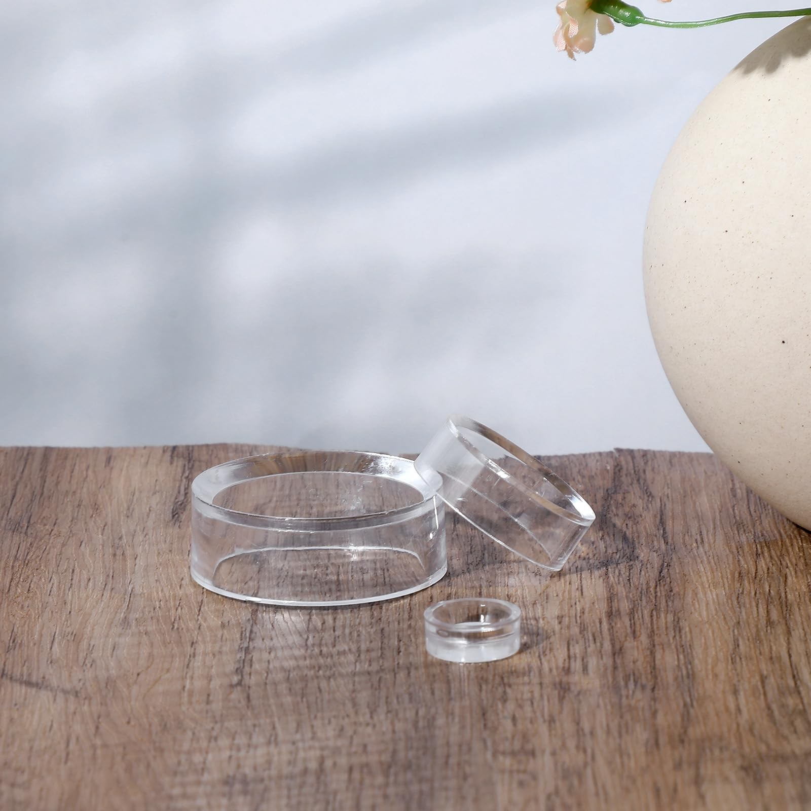 TIESOME 12 PCS Acrylic Sphere Display Stand, 3 Sizes Clear Sphere Holder Roun…