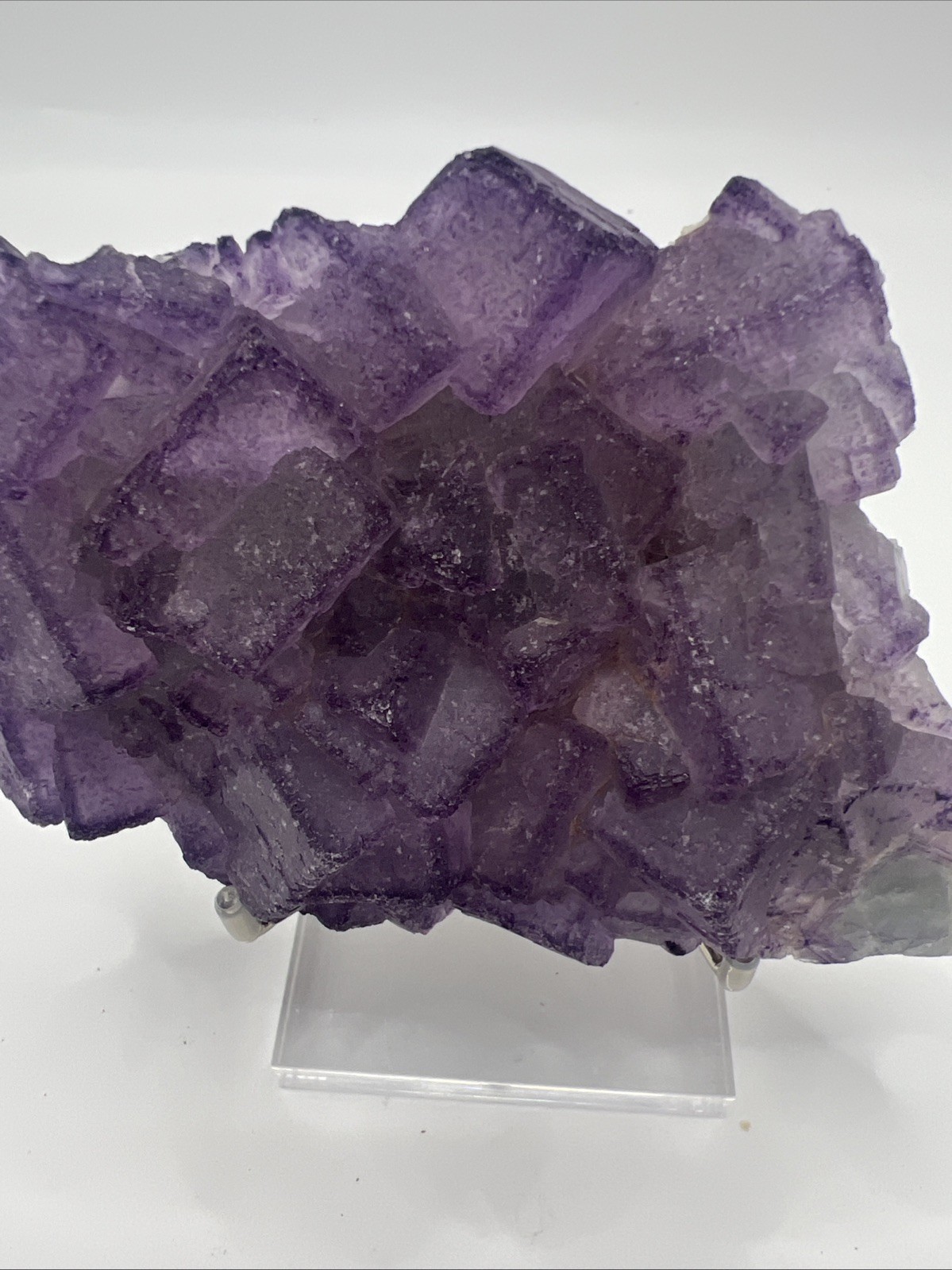 1.8 Pound! Natural Guizhou QR Code Fluorite W/ Stand! Amazing Quality!US Seller