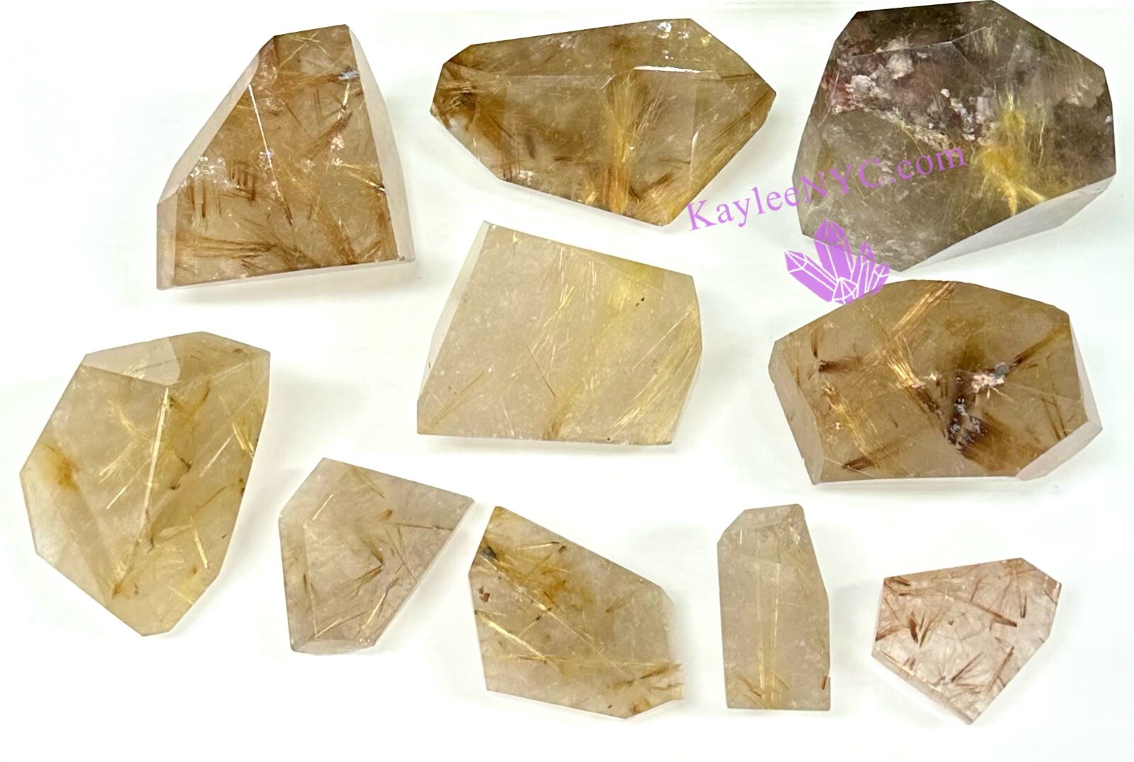 Wholesale Lot 10 PCs Natural Gold Rutilated Quartz Freeform Crystal