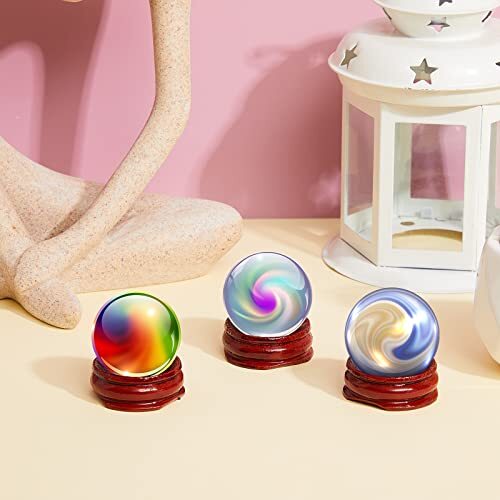 15 Pack Wooden Egg Stands Holders Displays Stand Ball Egg Base for Crystal Ball