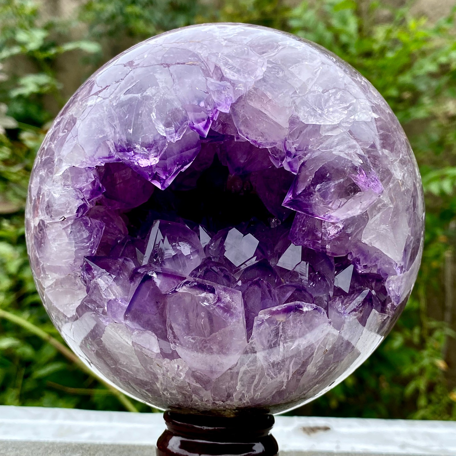 5.9LB Natural Amethyst Agate Sphere Polished Healing Crystal Ball Home Fe