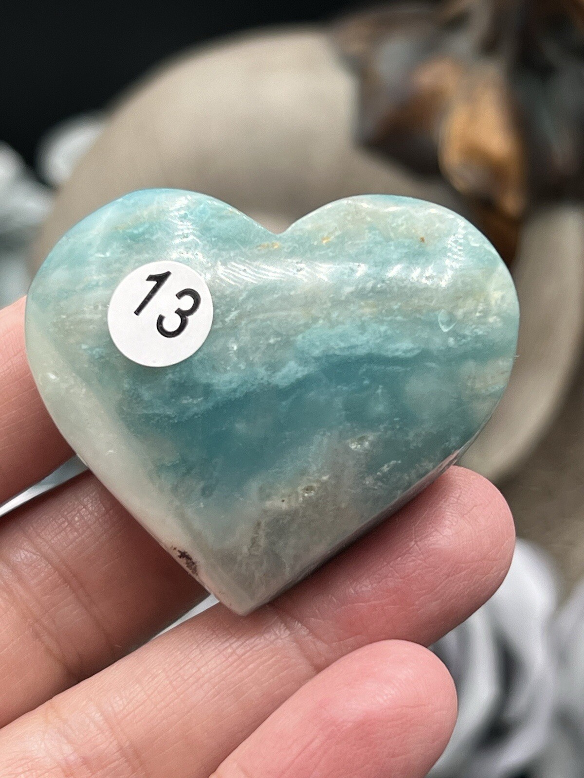 Natural Caribbean Calcite Carved Hearts Beautiful colors Free ship & gift