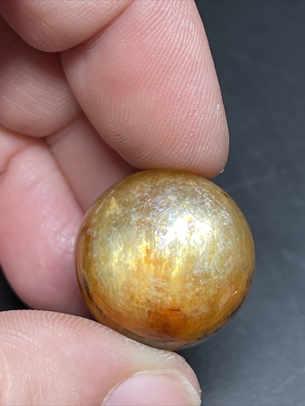 Yellow Mica Mini Sphere Ball Orb Marble Crystal 20.2mm
