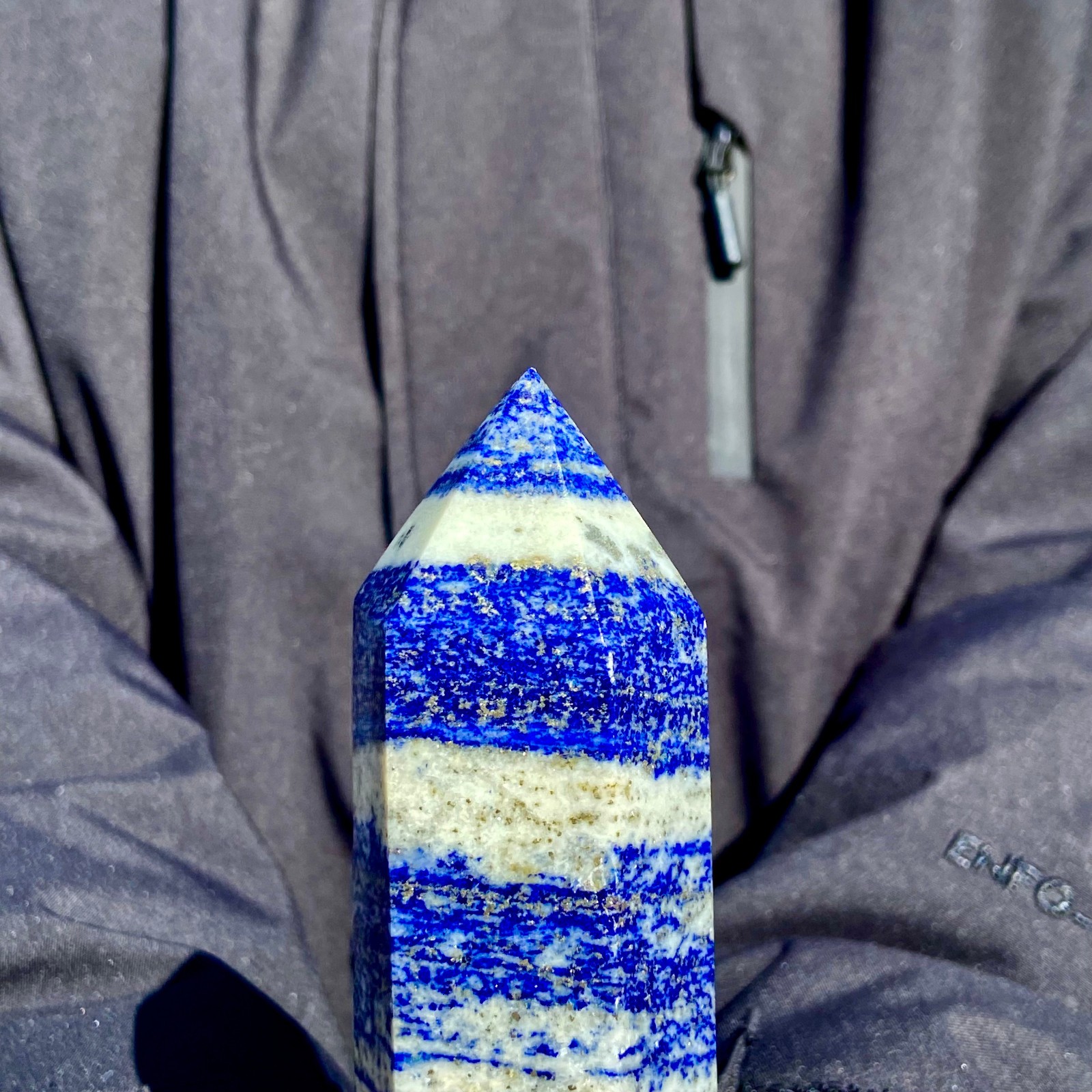 1.23LB Large Natural Lapis lazuli quartz crystal obelisk point wand aura healing