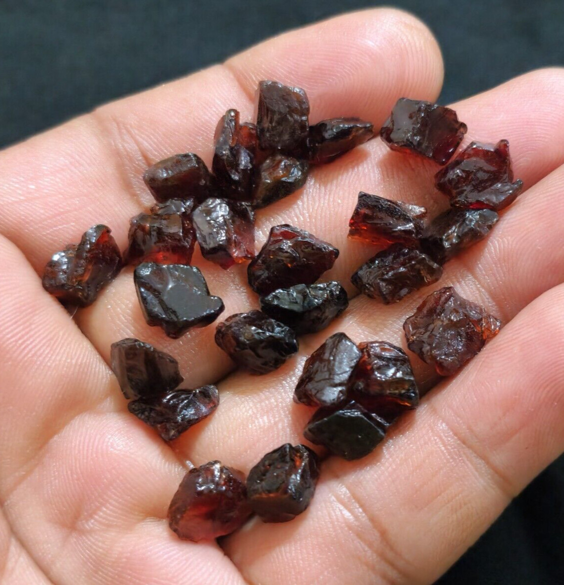 Attractive Red Garnet Rough 25 Pcs Lot Size 9-11 MM Loose Gemstone For Jewelry