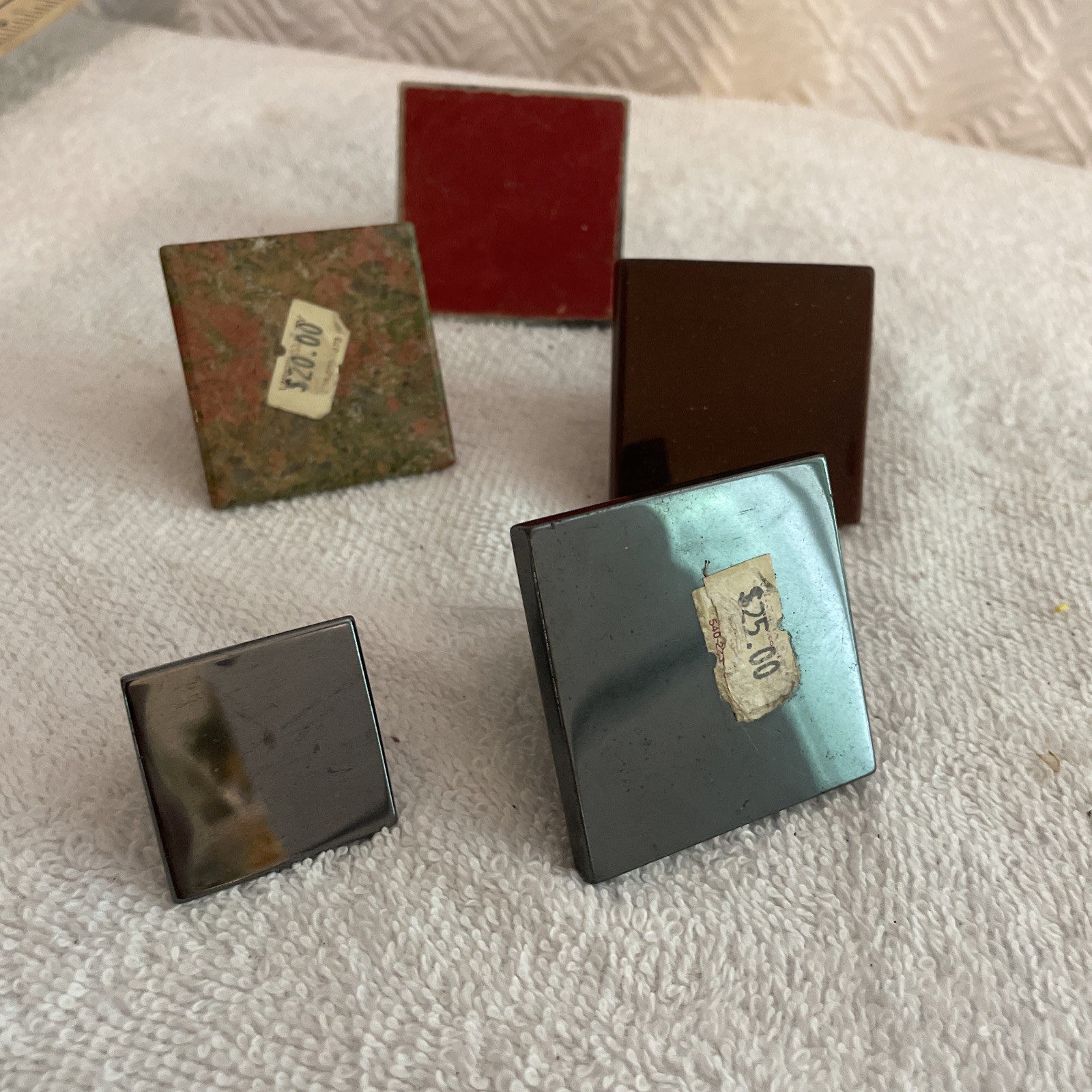 Polished Lot Of 5 Stone Pyramid Paperweight Egyptian Egypt mystic library travel