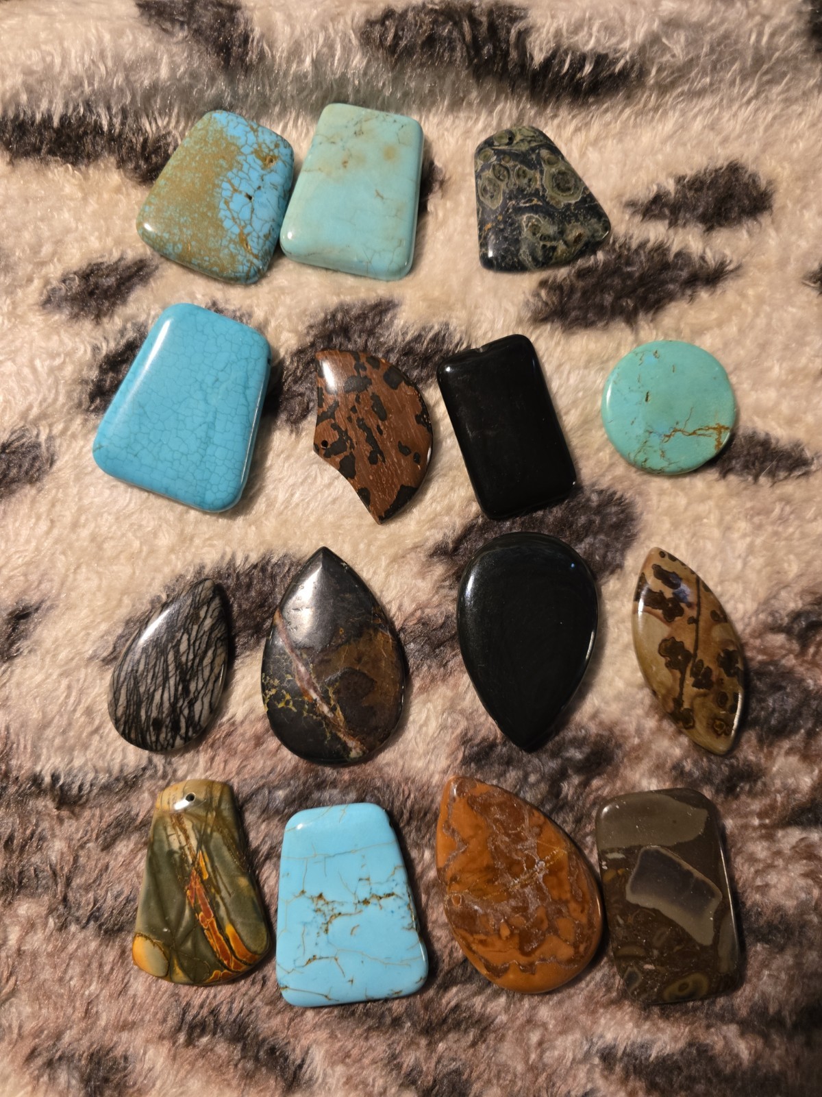 LOT 15 polished natural stone/2″+/Turquoise, Jaspers, Agates, & MORE