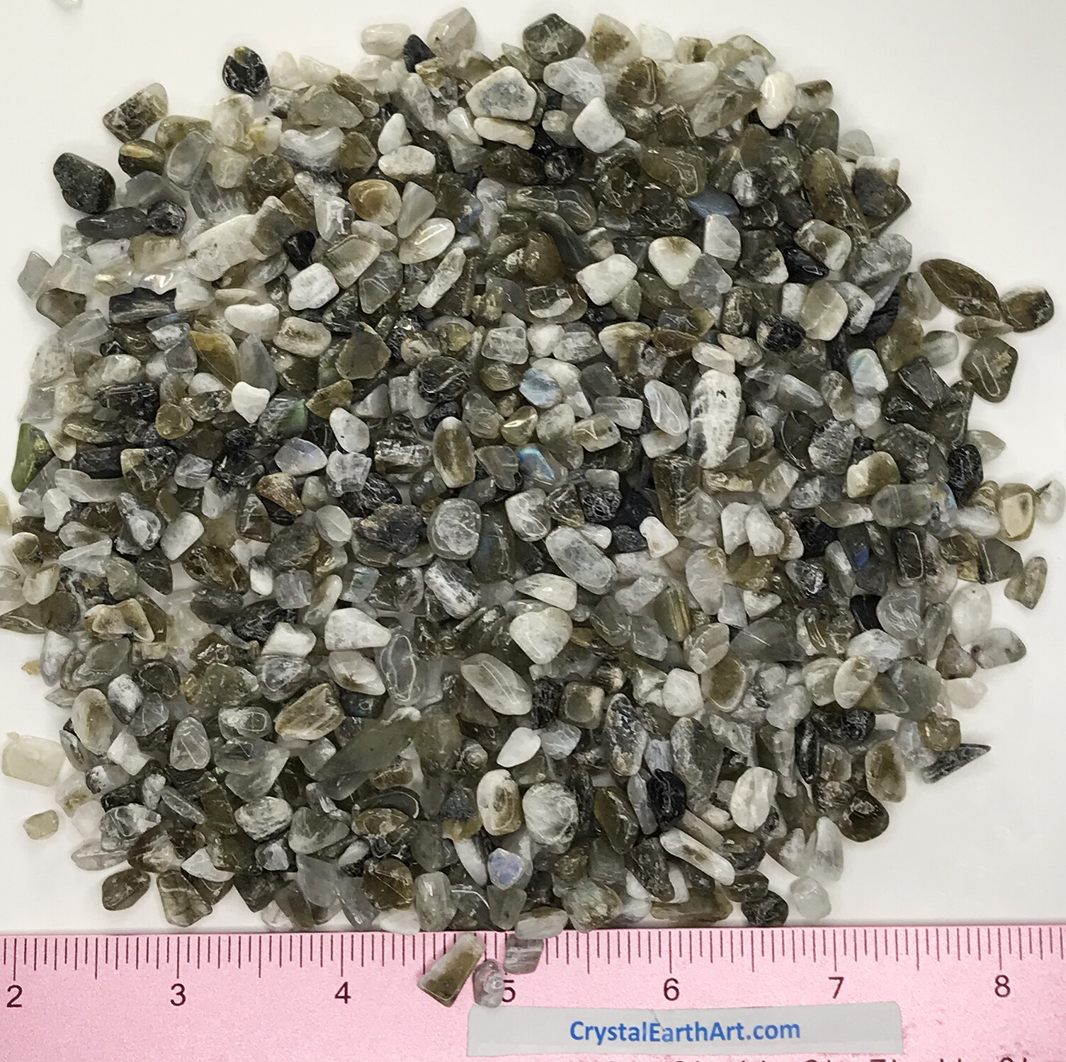 Moonstone Gray polished Mini ( size 3/16″ to 1/4″ or 5-7mm) 1/2 lb