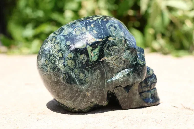 2LB+ Natural Kambaba Jasper Quartz crystal carving skull Reiki healing 1pc