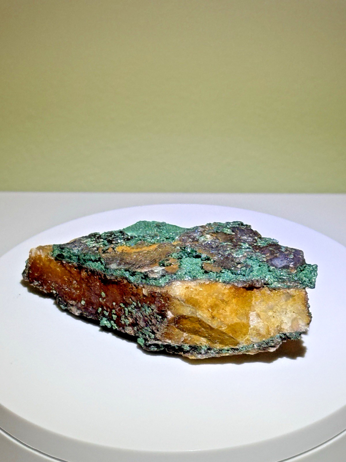BURNISHED Malachite on Limonite Matrix Mineral Specimen from Morocco
