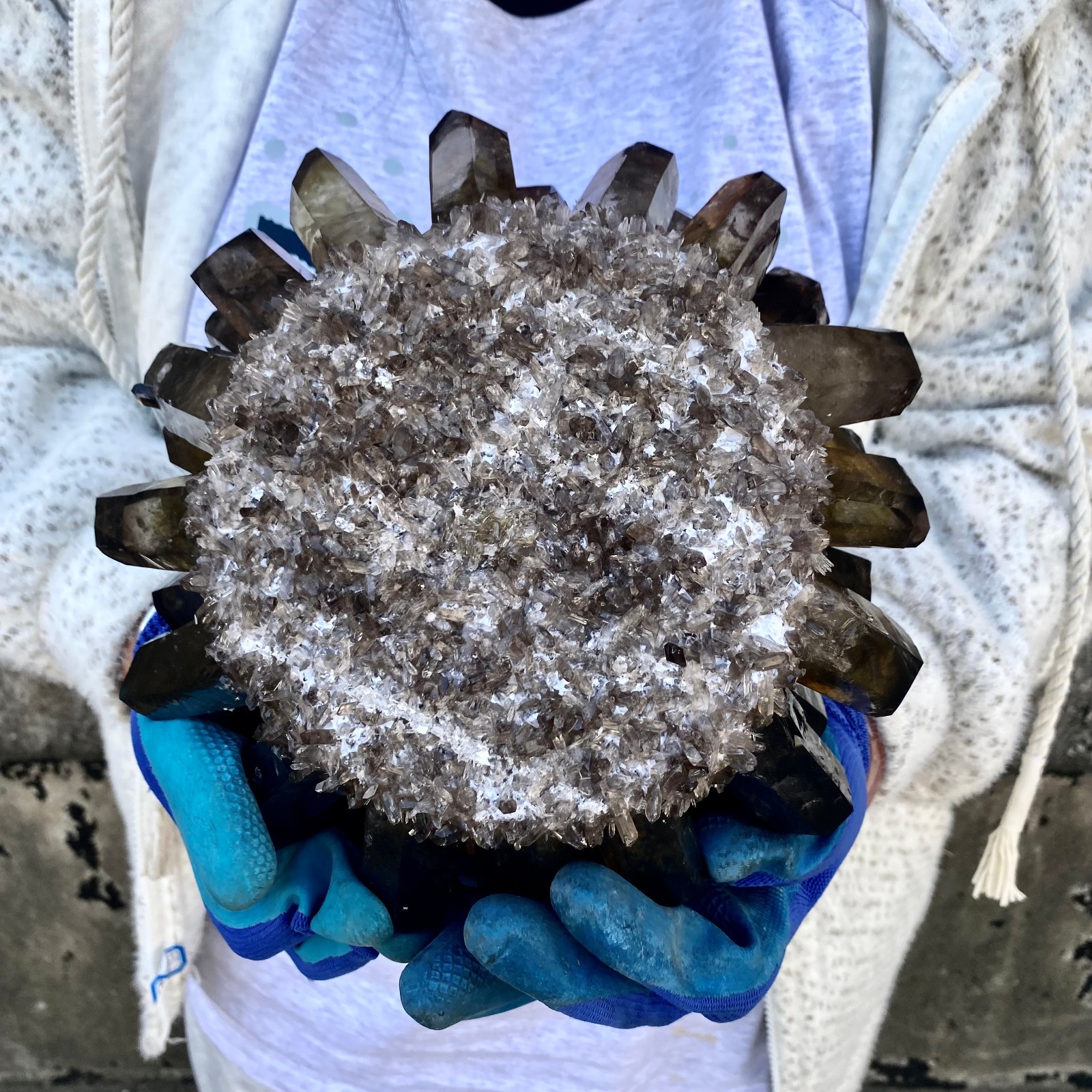 13.27LB New Find black Phantom Quartz Crystal Cluster Mineral Specimen Healing