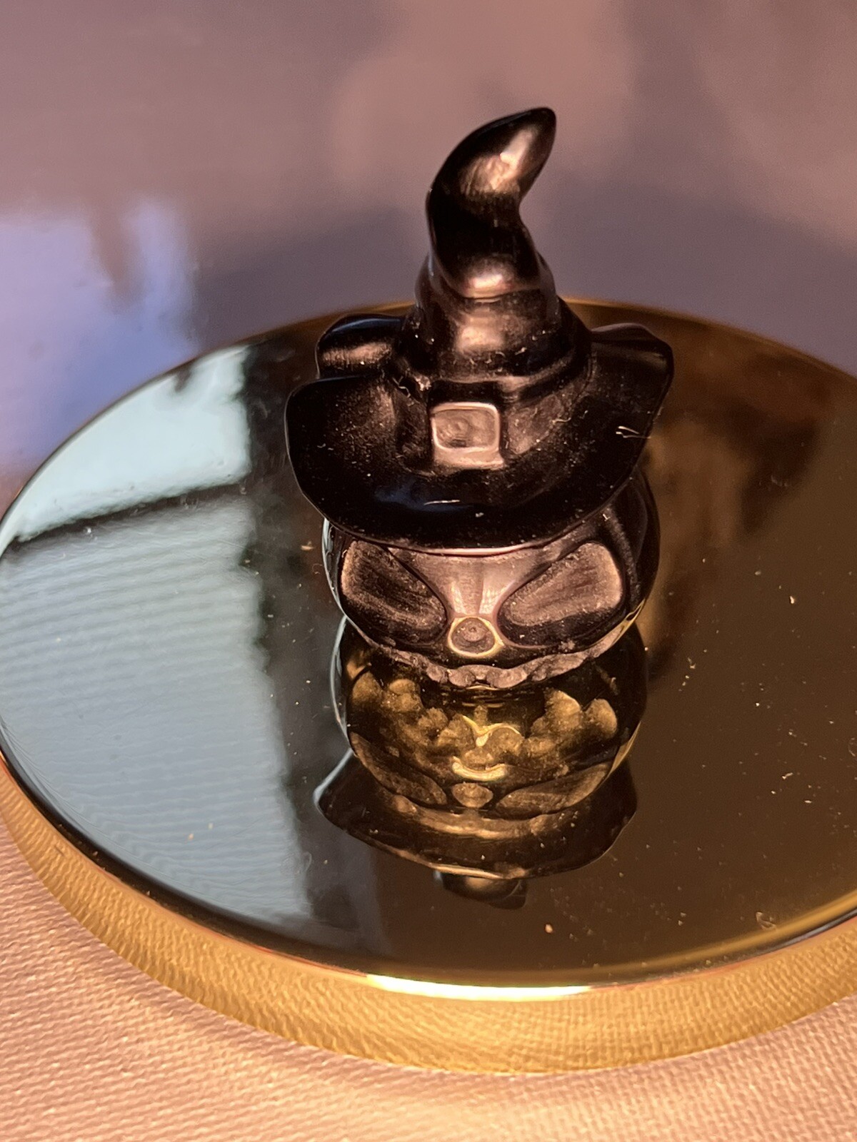 Black Obsidian – Pumpkin w/Witch Hat Carving