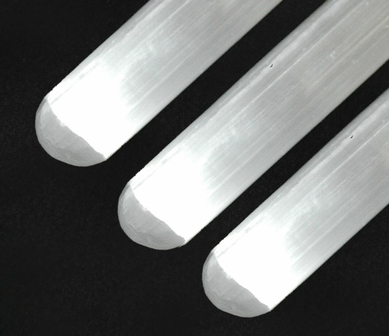 LOT Selenite Wands 18 Smooth Polished Crystal Massage Wand Healing Stick Log 7″