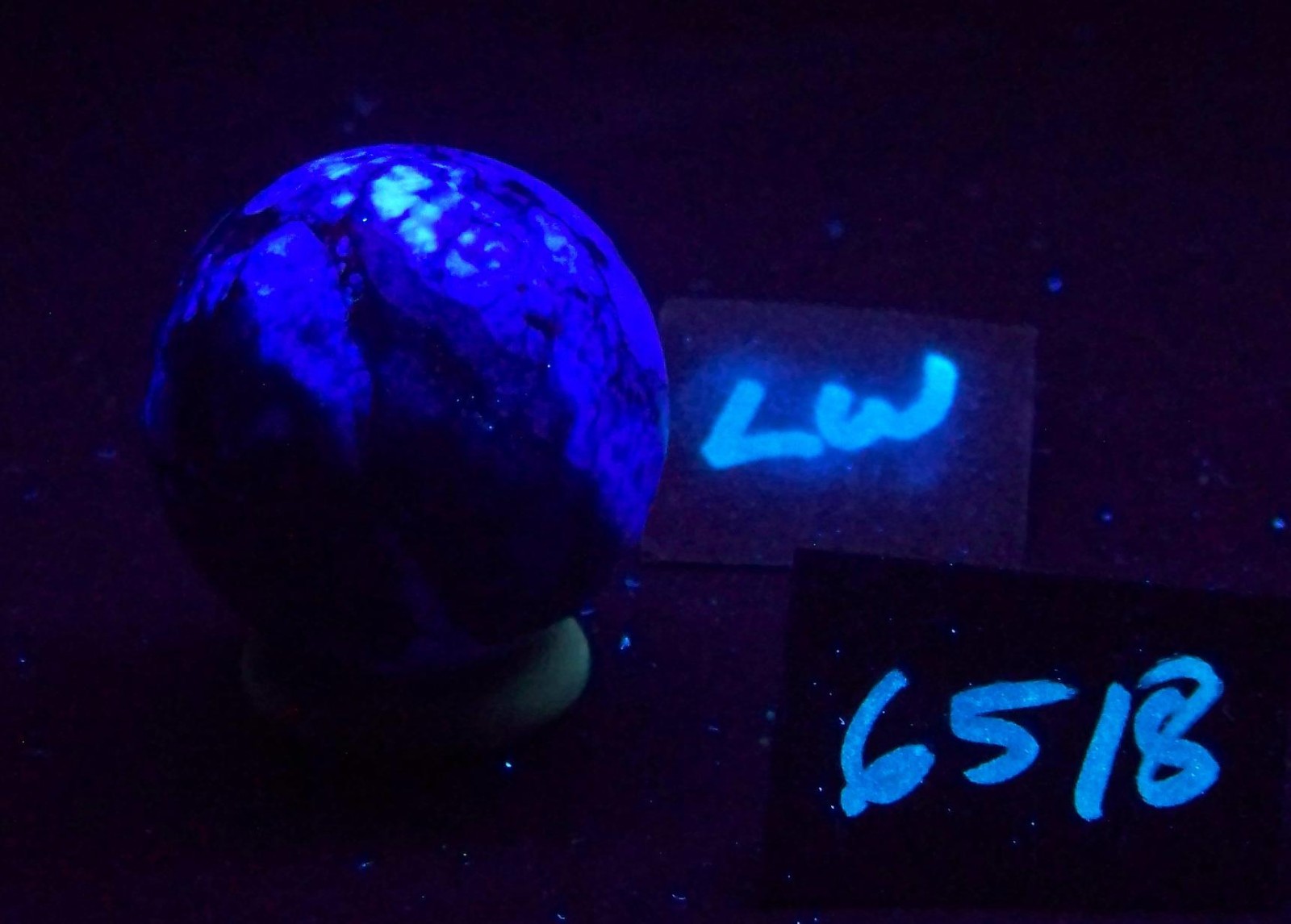 Fluorescent McCracken Mine Fluorite 38mm Sphere for UV Collection 6518