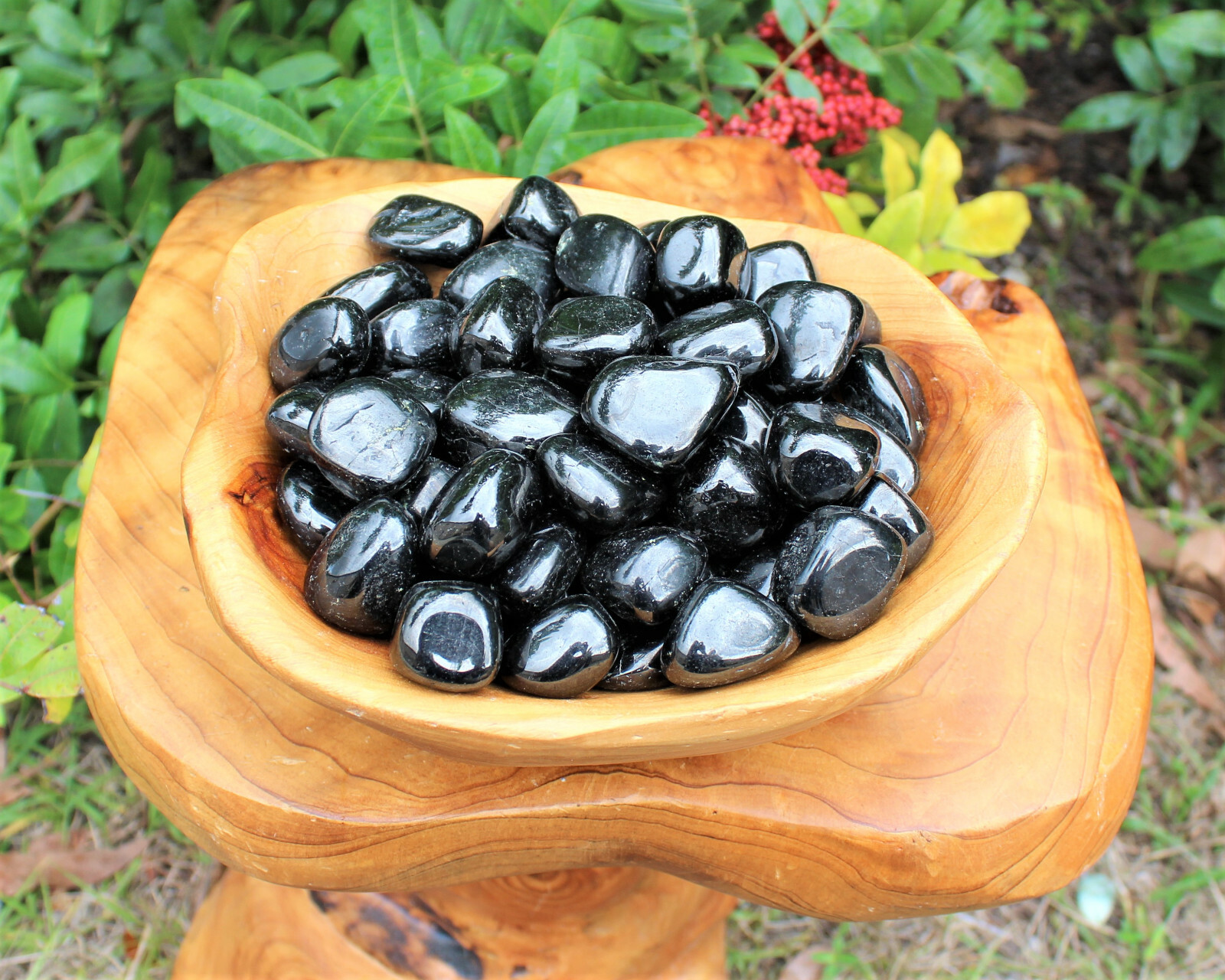 3 x Jet Tumbled Stone (Crystal Healing Reiki Metaphysical Gemstone)