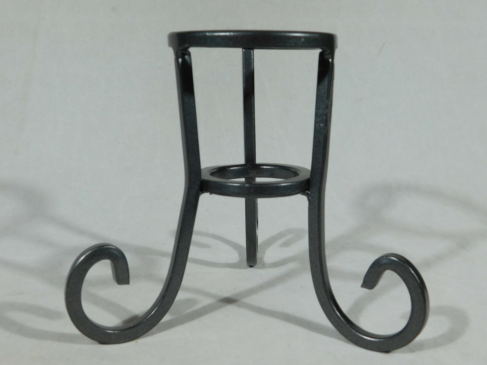 Sphere Display Stand Scroll Design Dark Silver Medium Size