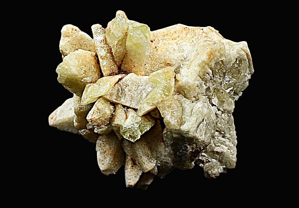 MINERALS : RARE BRAZILIANITE XTLS ON ALL SIDES WITH NO MATRIX, BRAZIL, 67.4 GMS
