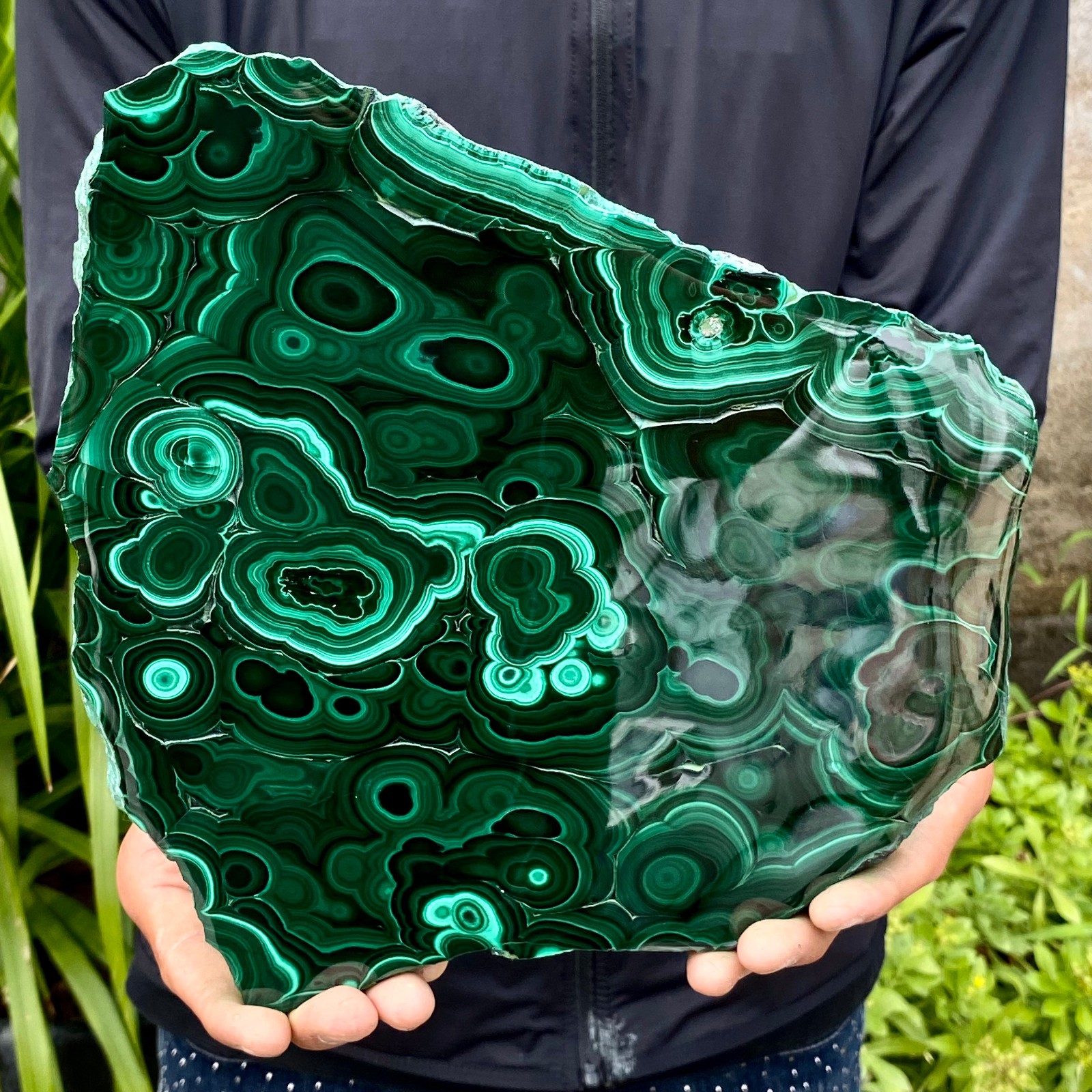 5.59LB Natural Green Malachite Slab Quartz Crystal Slice Ore Specimen Healing