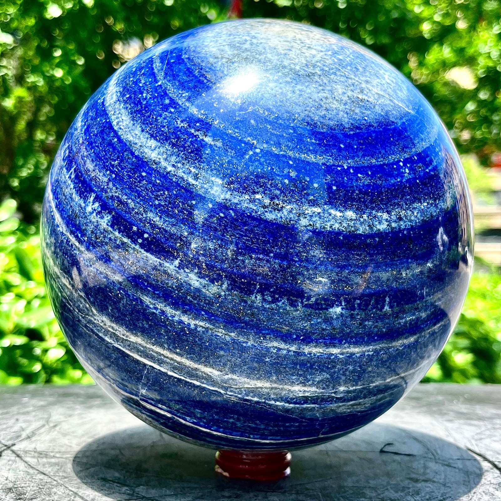 23.14LB Natural Lapis lazuli jasper Quartz Sphere Crystal Ball Reiki Healing