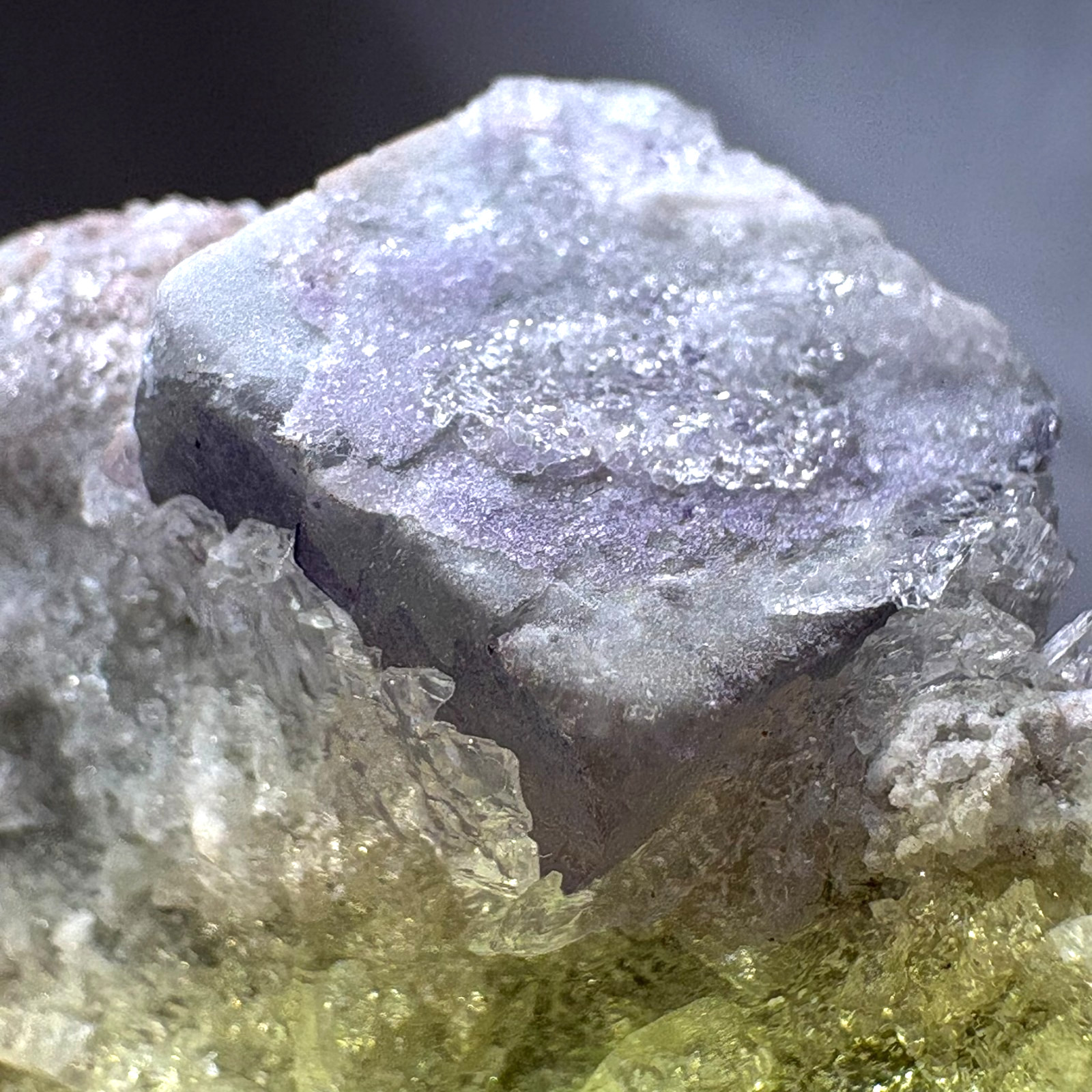 Rare Blue Cubic Fluorite w/ Gypsum Natural Double-Sided Raw Mineral Specimen
