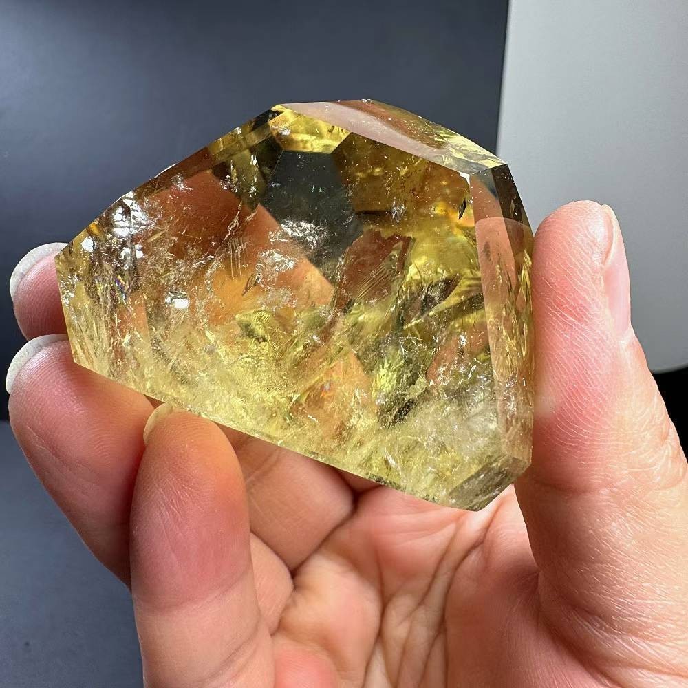 184g Natural Citrine Quartz Carved Freeform Crystal Reiki Healing Decor