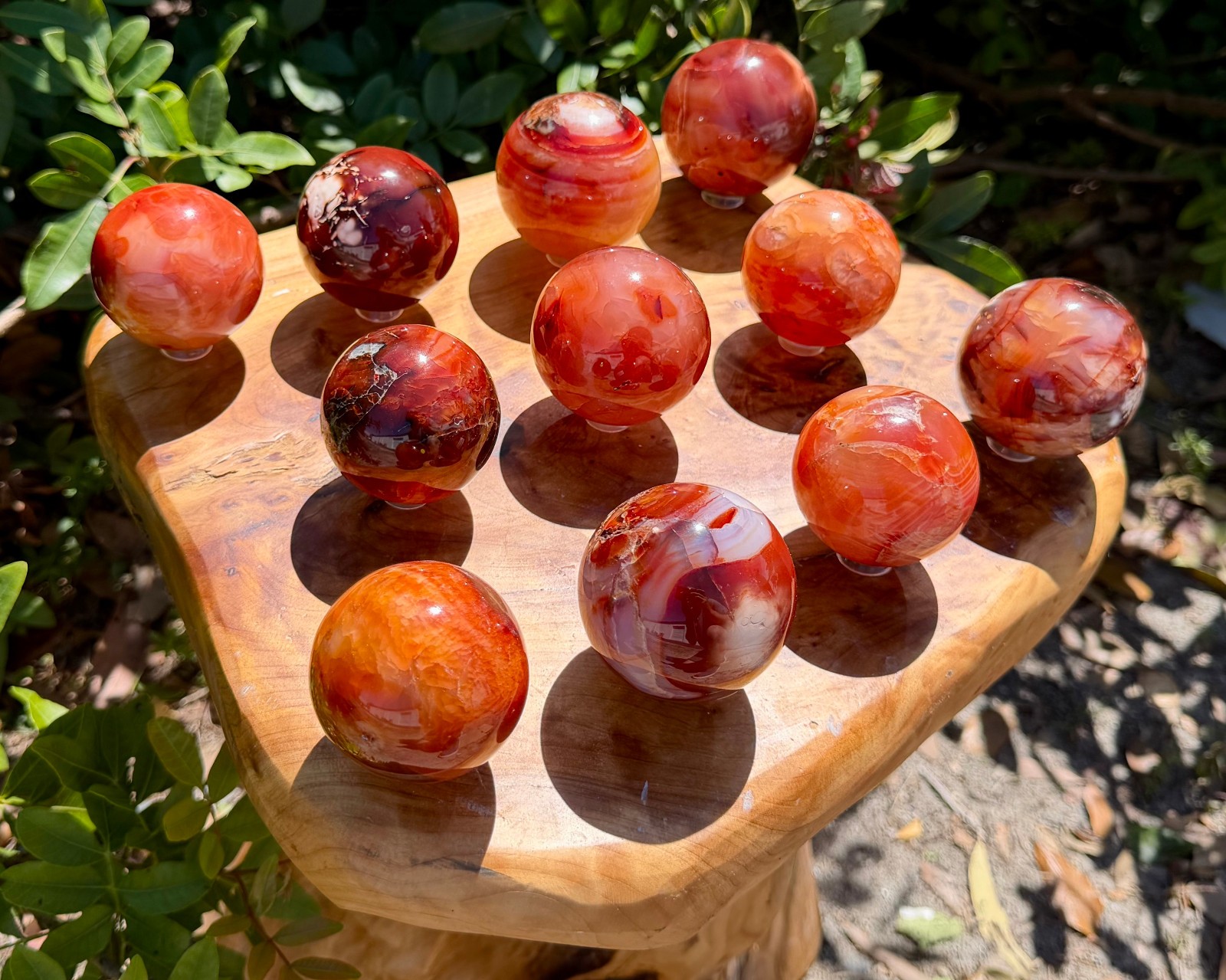 Carnelian Crystal Spheres, LARGE 1.5 – 2″ (Natural Carnelian Sphere & Stand)