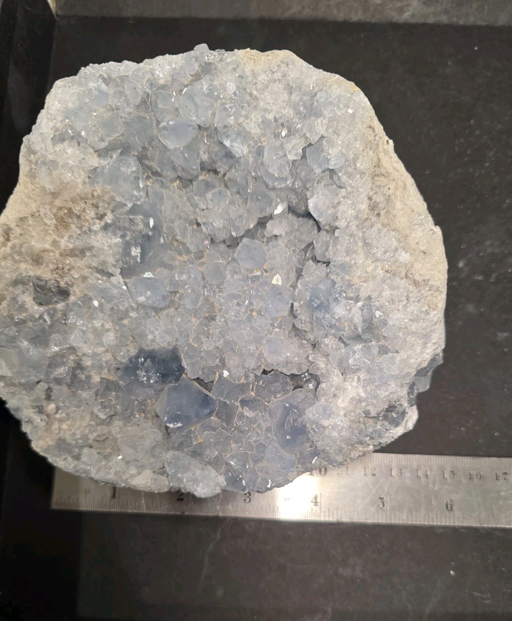 5lb 6″ Natural Blue Celestite Crystal Geode Quartz Cluster Mineral Specimen