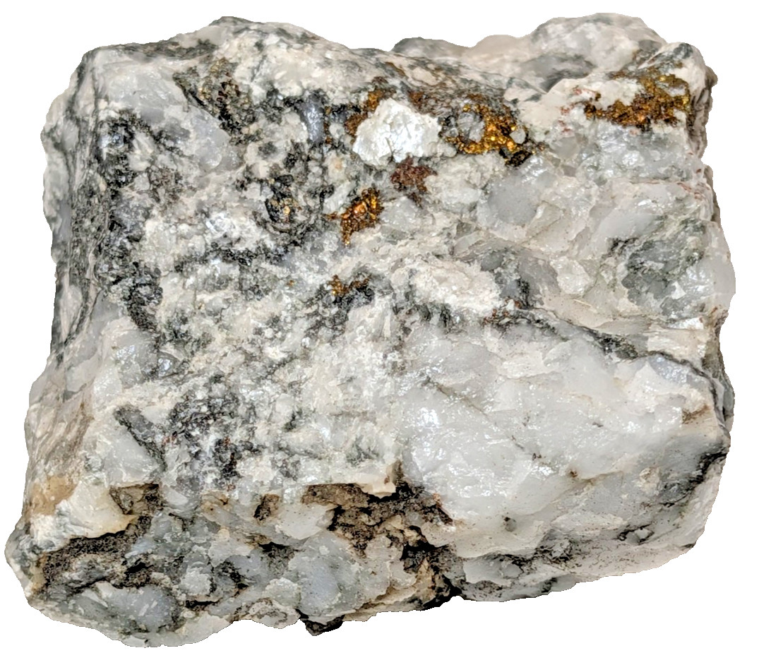 Chalcopyrite in Quartz Calcite Matrix 337g Austria Mineral Specimen NICE