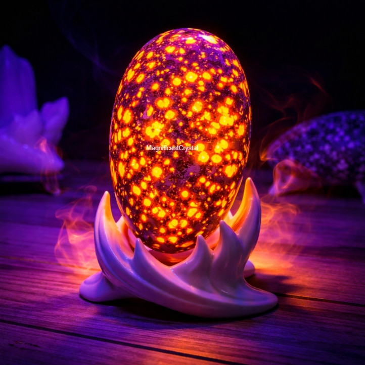 High Quality Yooperlite Glowing Palm Stone UV Reactive Healing Crystal Gemstone