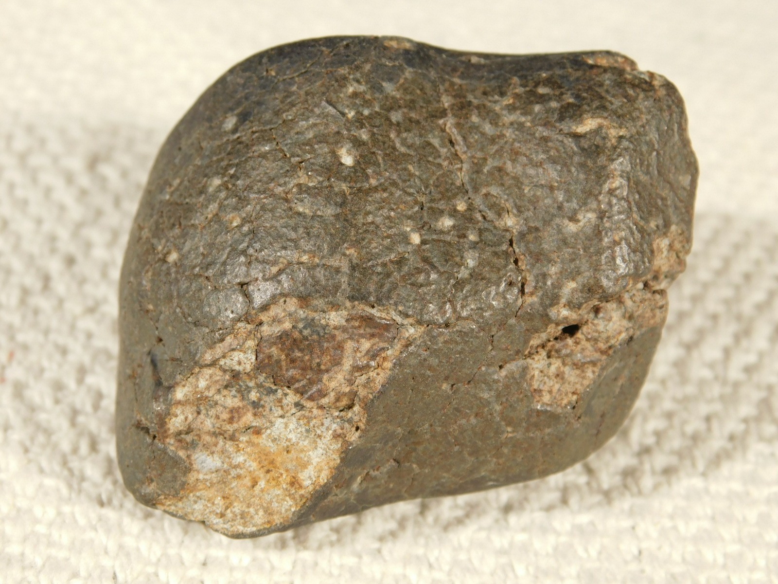 H6 Stony METEORITE Regmaglypts DARK Fusion Crust and Contraction CRACKS! 155gr