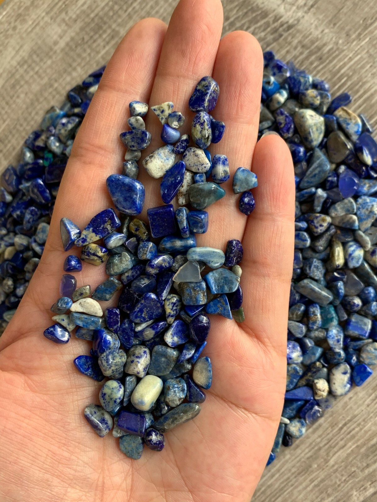 Grade A++ Lapis Semi Tumbled Gemstone Mini Chips 6 – 18 mm, Wholesale Bulk Lot