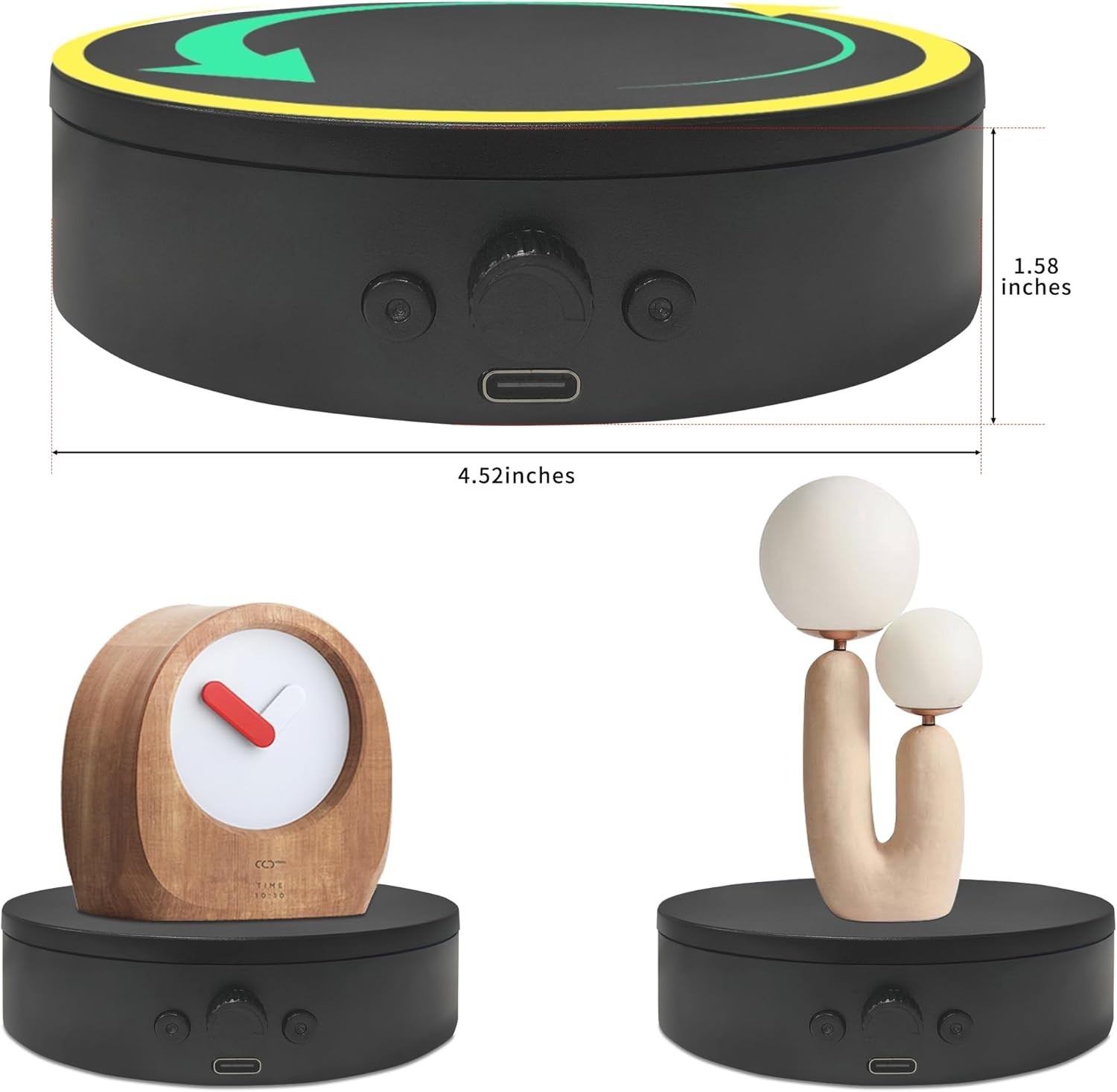 Rotating Display Stand Switch Direction Spinning Platform Adjustable Speed