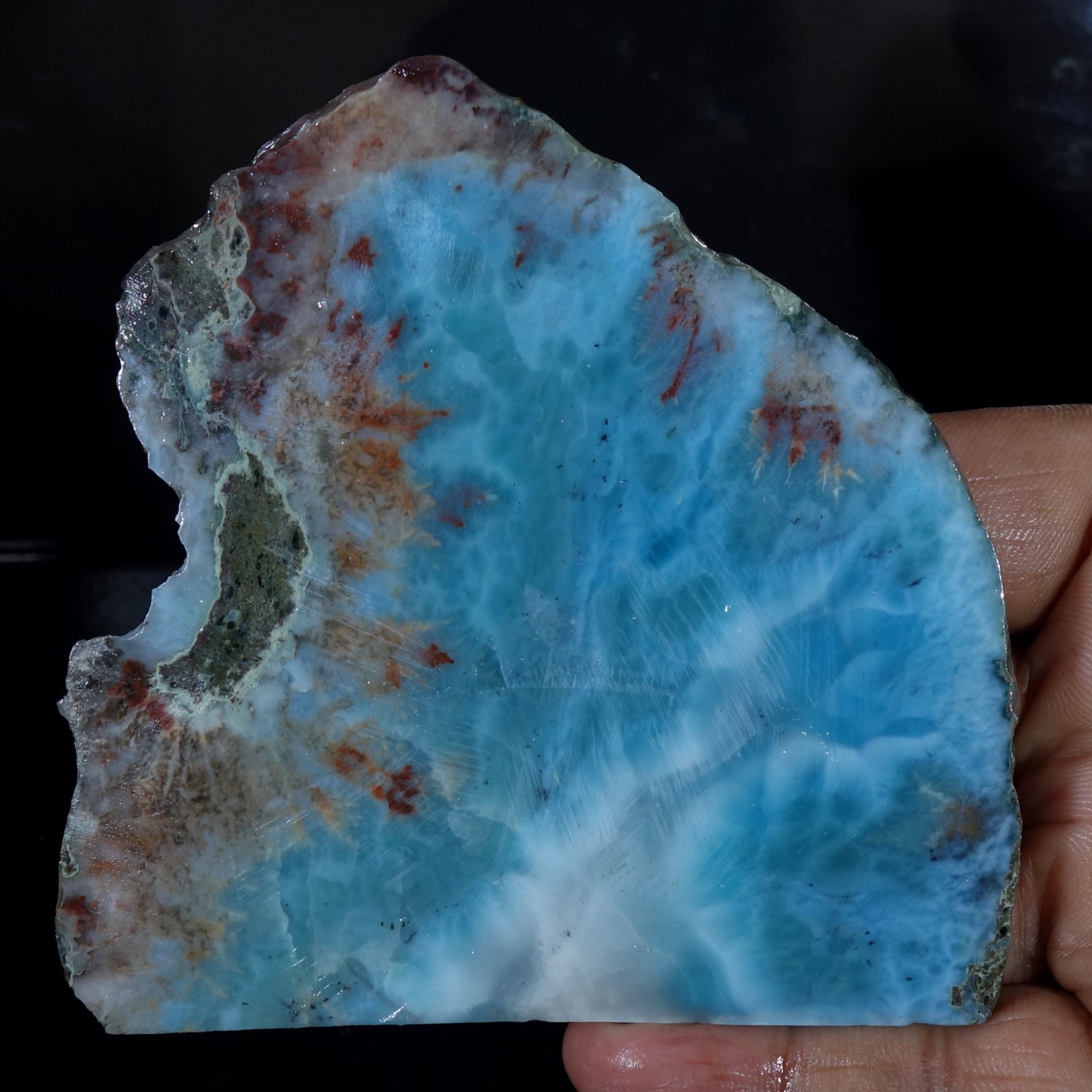 Spiritual Healing Larimar Natural Authentic Slab Rough Blue Gem Stone 481.40 Cts